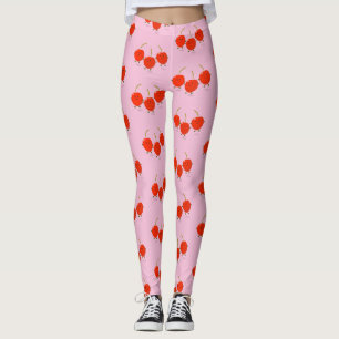 Leggings Caricature de cerises rouges à sauter mûr