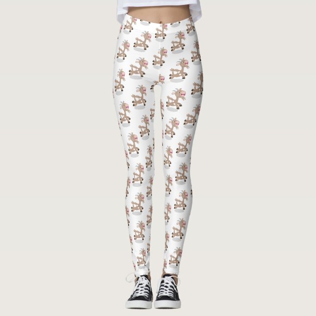 Leggings Caricature de chèvre billy joyeux (Devant)
