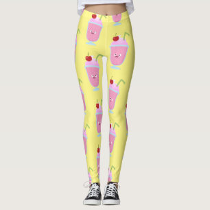 Leggings Caricature de crème glacée de fraise mignonne