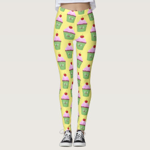 Leggings Caricature de cupcake joyeux