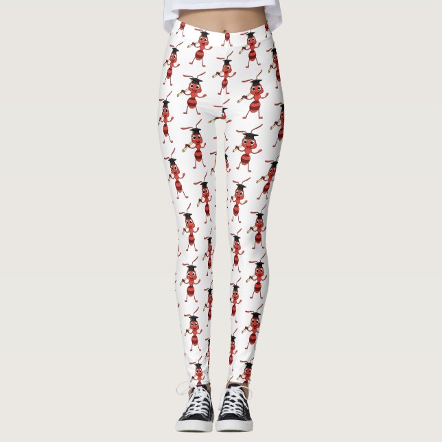 Leggings Caricature de fourmi rouge joyeux (Devant)