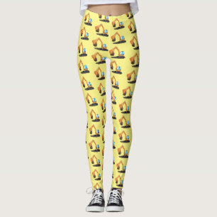 Leggings Caricature de la pelle orange