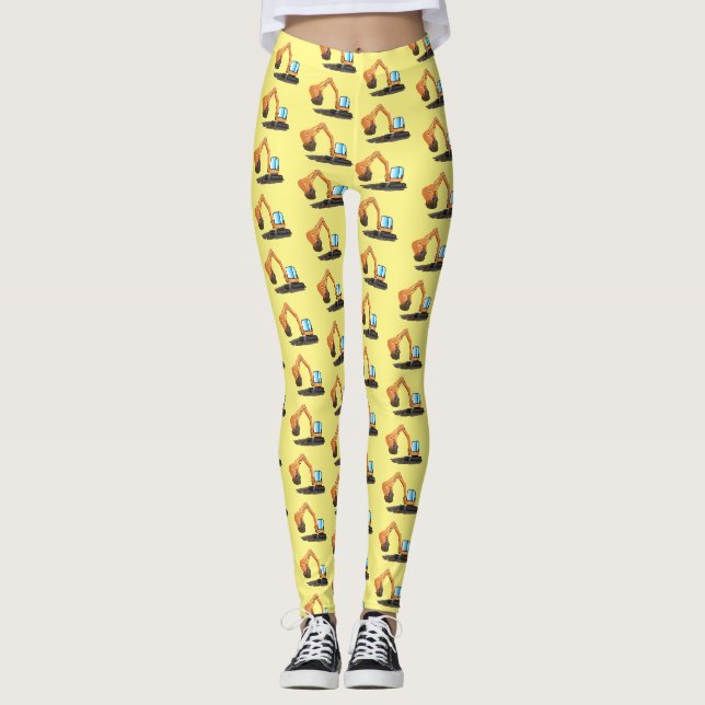 Leggings Caricature de la pelle orange (Devant)