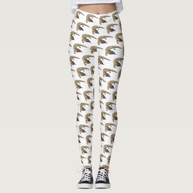 Leggings Caricature de lézard rouge (Devant)