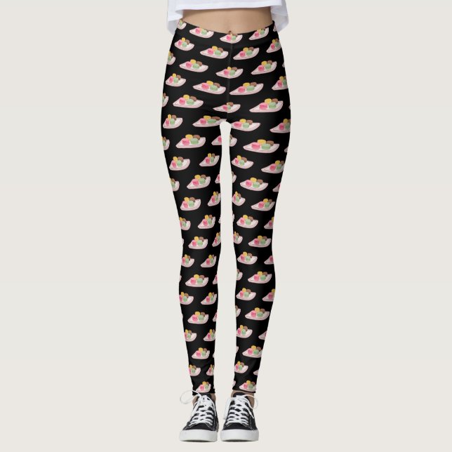 Leggings Caricature de Macaron (Devant)
