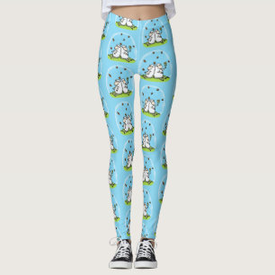 Leggings Caricature de moutons mignons amis et papillons