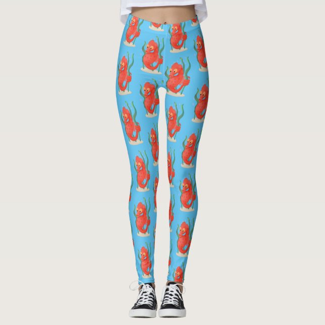 Leggings Caricature d'hippocampe pygmée (Devant)