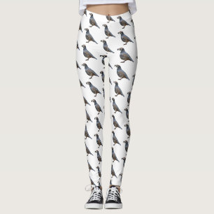 Leggings Caricature d'oiseau de caille de Californie