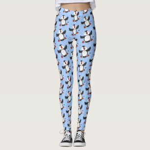 Leggings Caricature en bleu bouffin joyeux