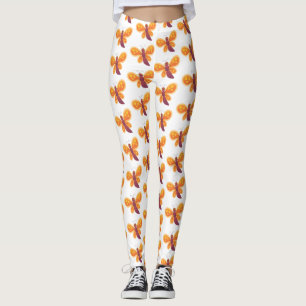 Leggings Caricature joli papillon orange