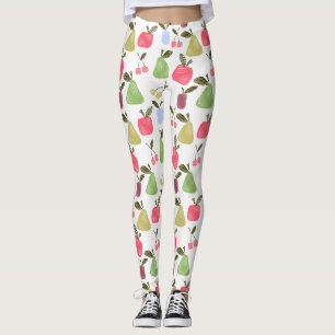 Leggings Caricature sans joint rayé fruits pomme poires che