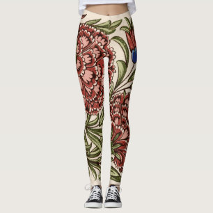 Leggings Carnation Carrelage Fleur Antique Art Rustique