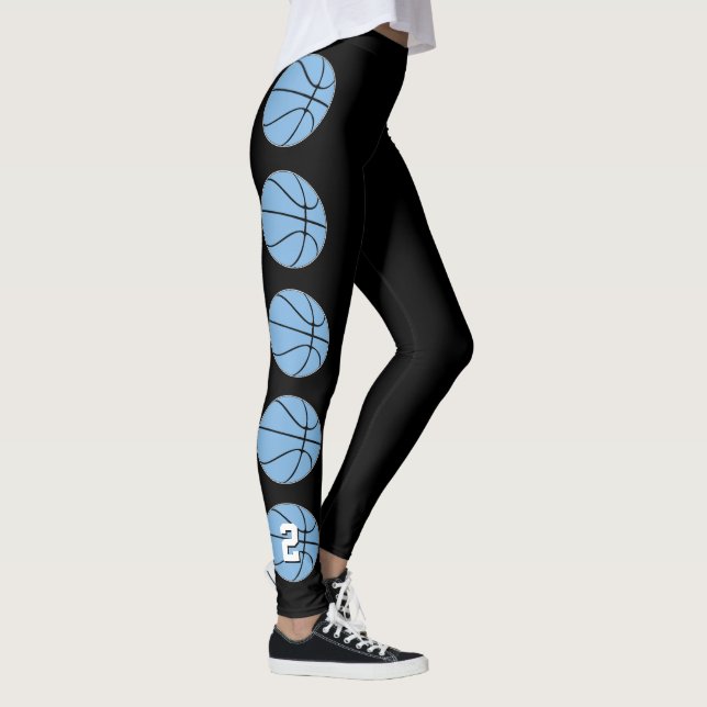 Leggings Carolina légère Basket Bleu Numéro personnalisé Sp (Droite)