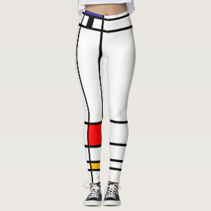 Leggings Carré de Mondrian "Trafalgar" d'art abstrait carré