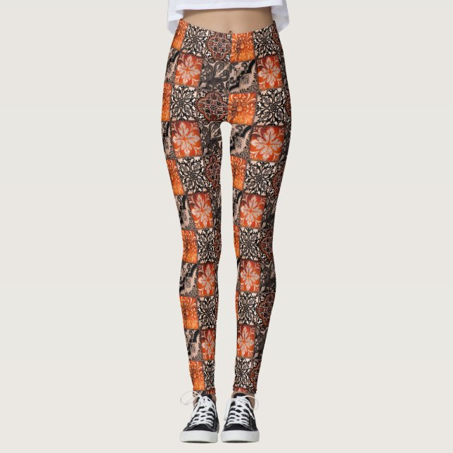 Leggings Carreaux de tangerine (Devant)
