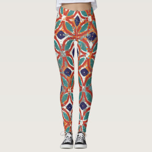 Leggings Carreaux géométriques : arrière - plan ethnique vi