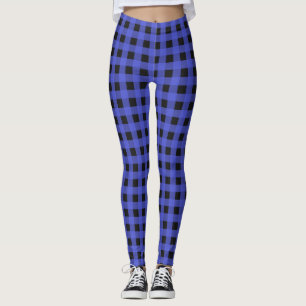 Leggings Carreaux Rustiques Bleus Buffalo au Style Bûcheron