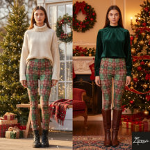 Carreaux Tartan Noël Rouge Vert Fin
