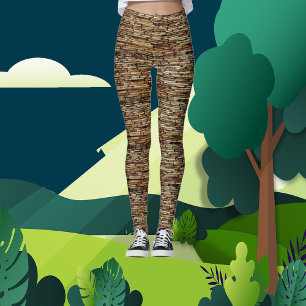 Leggings Carrelage Brown Art Abstrait Moderne Chic Party