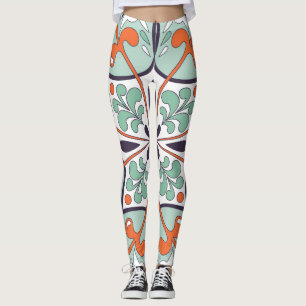 Leggings Carrelage marocain oriental Design floral