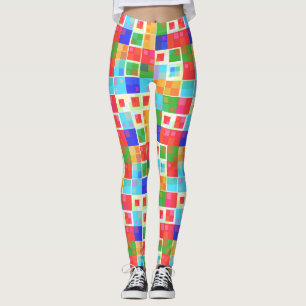 leggings carrés abstraits