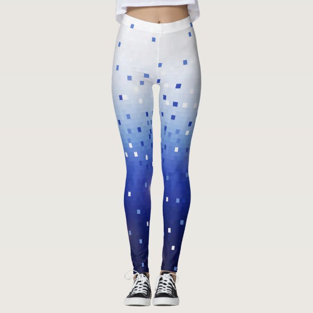 Leggings Carrés Confettis Bleus (Devant)