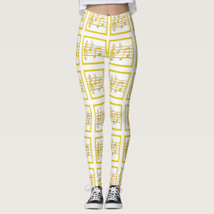 Leggings Carrés de musique encadrés d'or