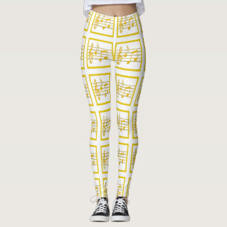 Leggings Carrés de musique encadrés d'or