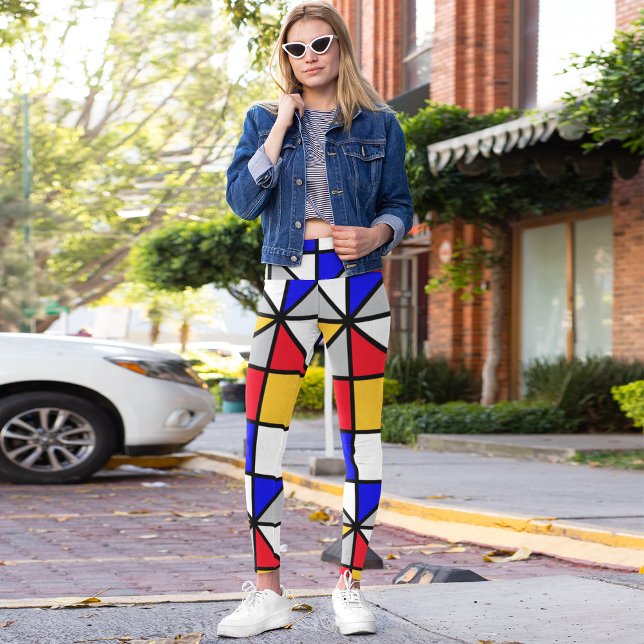 Leggings Carrés diagonaux colorés (Créateur téléchargé)