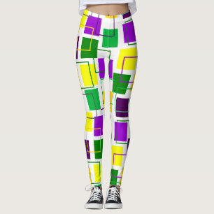 Leggings Carrés et contours de Mardi Gras
