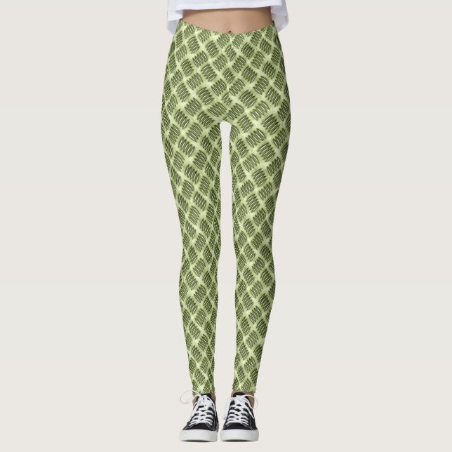 Leggings Carte À damiers en acier inoxydable métallique (Devant)