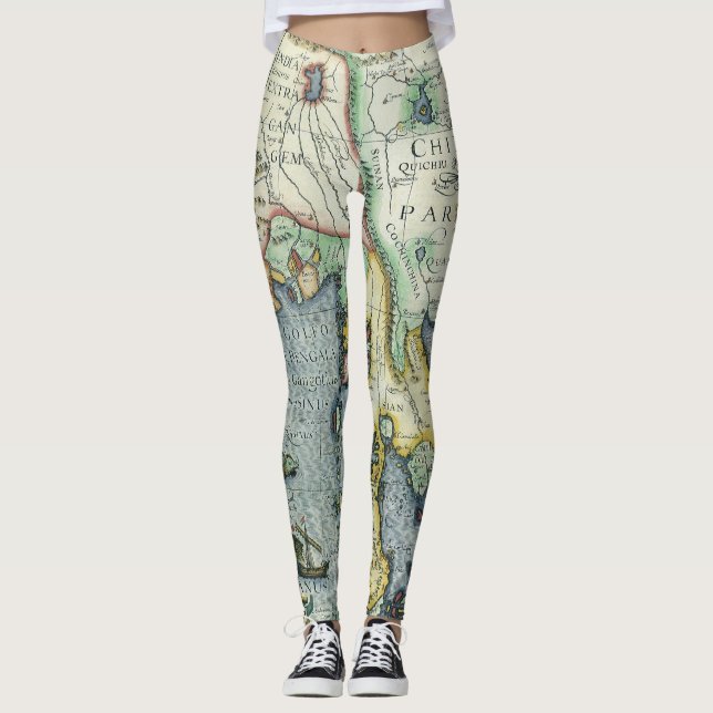 Leggings Carte de l'Asie du Sud-Est antique par Mercator /  (Devant)