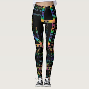Leggings Carte du métro de Chicago avec arrêts de train TIE