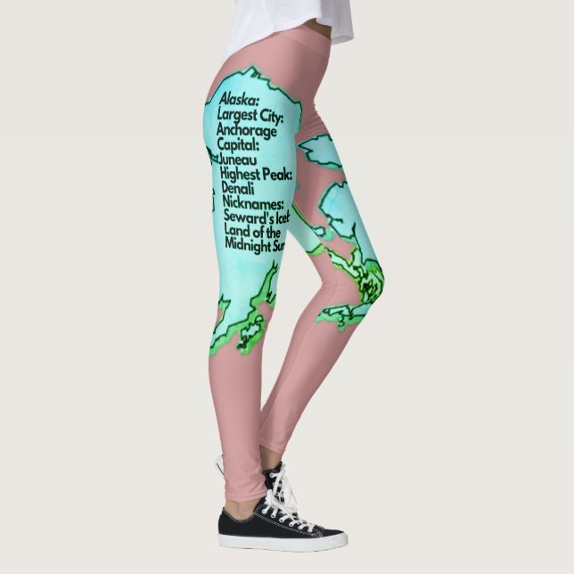 Leggings Carte et faits de l'Alaska (Droite)