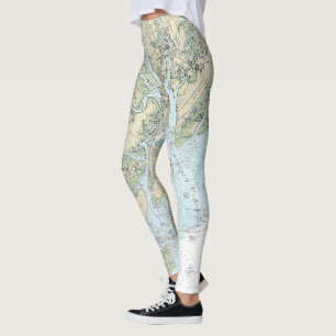 Leggings Carte marine du détroit de Sainte-Hélène à la rivi