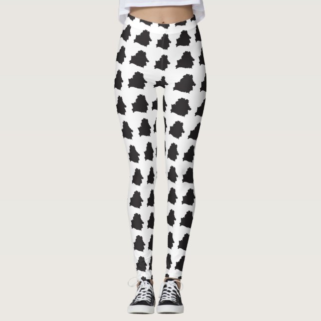 Leggings Carte Silhouette De La Biélorussie (Devant)