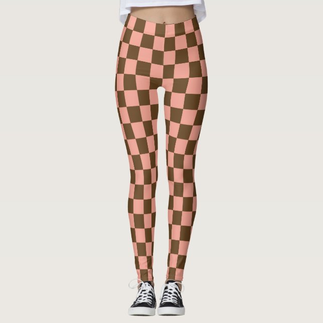 Leggings Carton Brown foncé et rose clair (Devant)