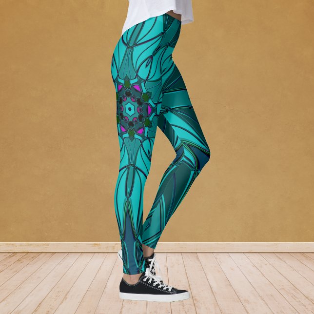 Leggings Carton Mandala Flower Blue (Créateur téléchargé)