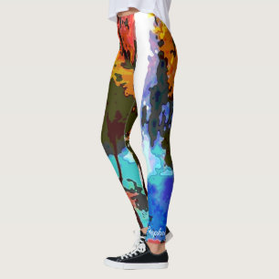 Leggings Cascade Abstraite avec nom personnalisé
