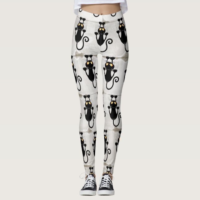Leggings Cat Falling down fun dessin personnage (Devant)