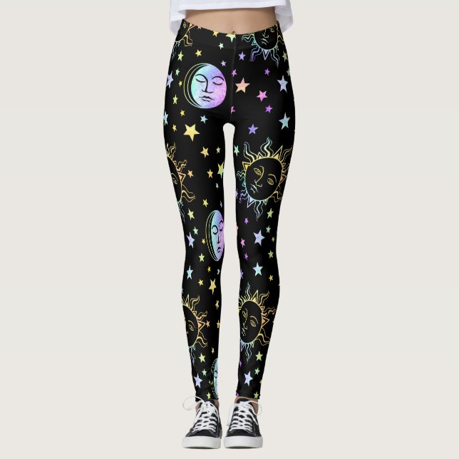 Leggings célestes du soleil et de la lune (Devant)