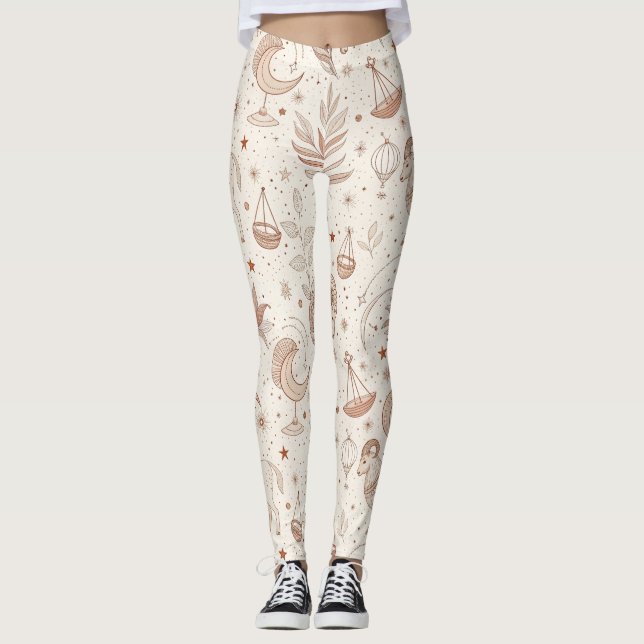 Leggings Celestial Botanical Pattern (1) (Devant)