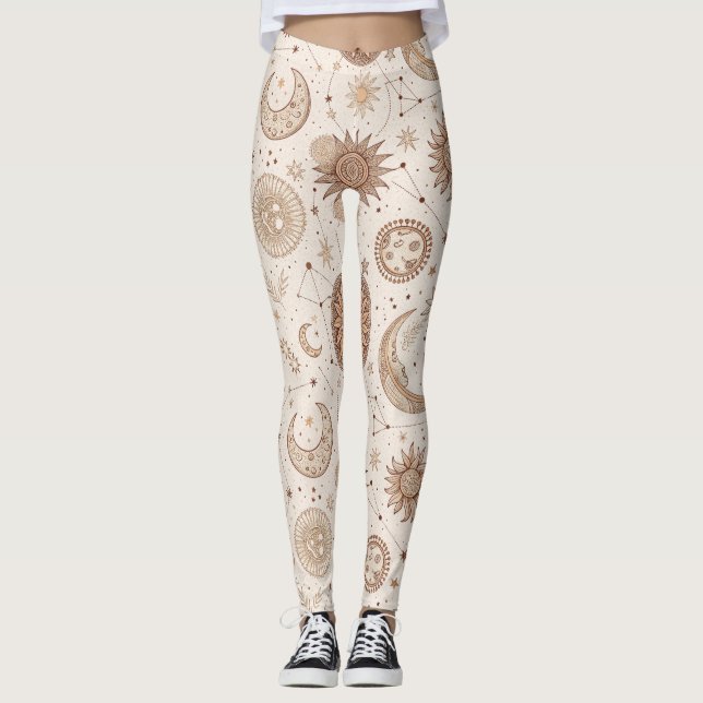 Leggings Celestial Botanical Pattern (2) (Devant)