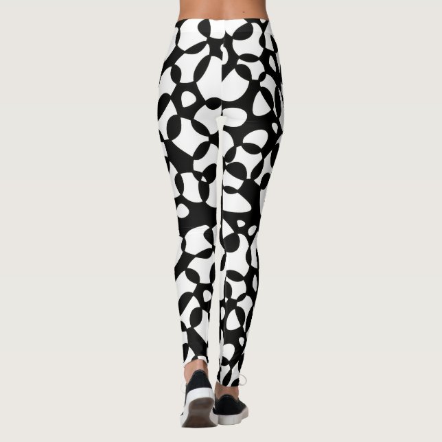 Leggings Cells Abstraction Black White (Dos)