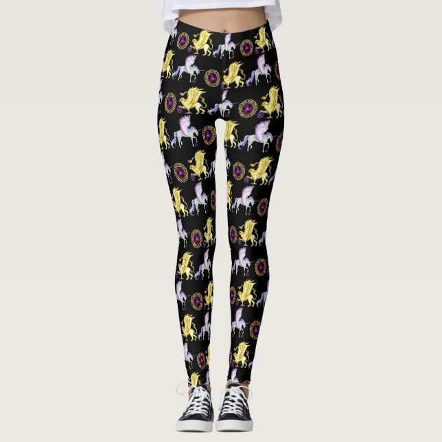 Leggings Celtic de griffon de licorne d'essence de spirale (Devant)
