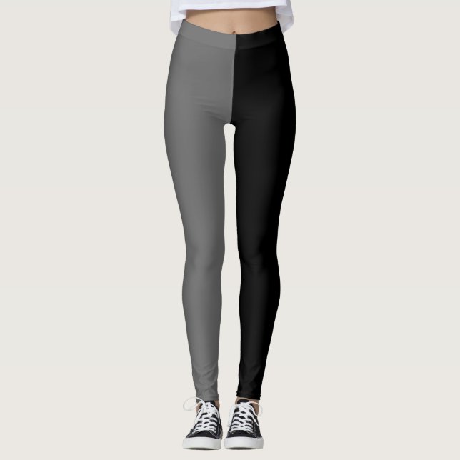 Leggings Cendre Noire Gary Couleur Deux Tons Fractionné (Devant)