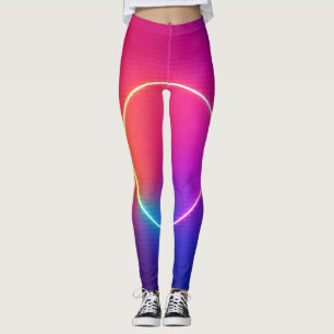 Leggings Cercle de néon lumineux - Art abstrait