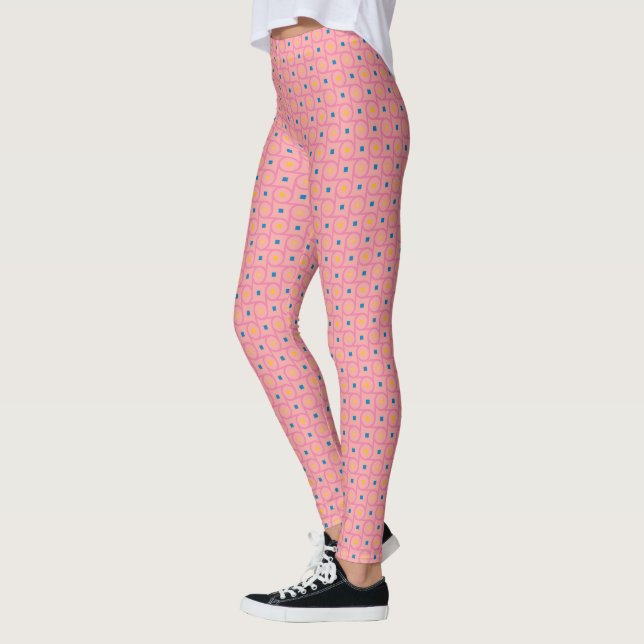 Leggings Cercle de verrouillage rose moderne du milieu du s (Gauche)