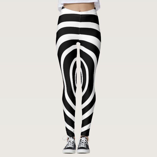 Leggings Cercle d'illusion optique sur le rouge blanc de (Devant)
