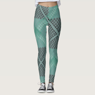 Leggings Cercle ou boules opaques et vertes, formant des ca